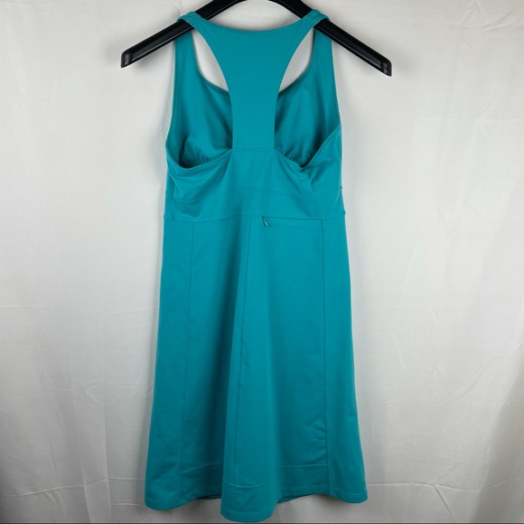 Toad & Co.Tech Tomboy Racerback teal dress with build in bra Small - Picture 6 of 8